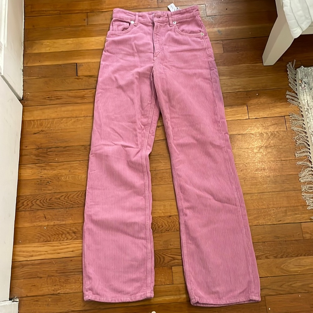 Pink corduroy jeans